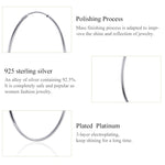 Grandes boucles d'oreilles cercle simples en argent sterling plaqué platine S925, SCE711