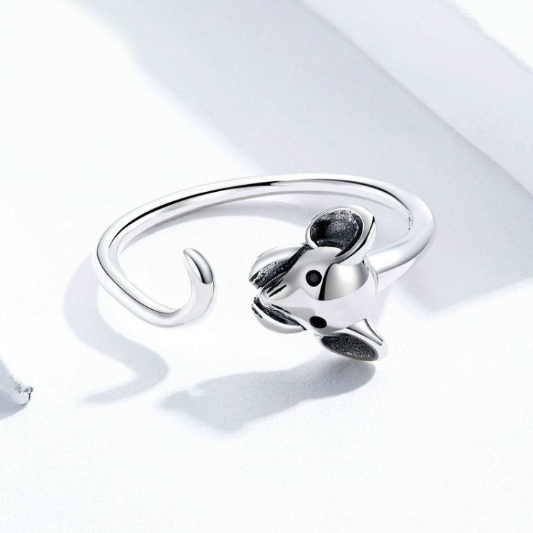 Bague ouverte en argent sterling S925, motif rat du zodiaque chinois du Nouvel An, SCR632