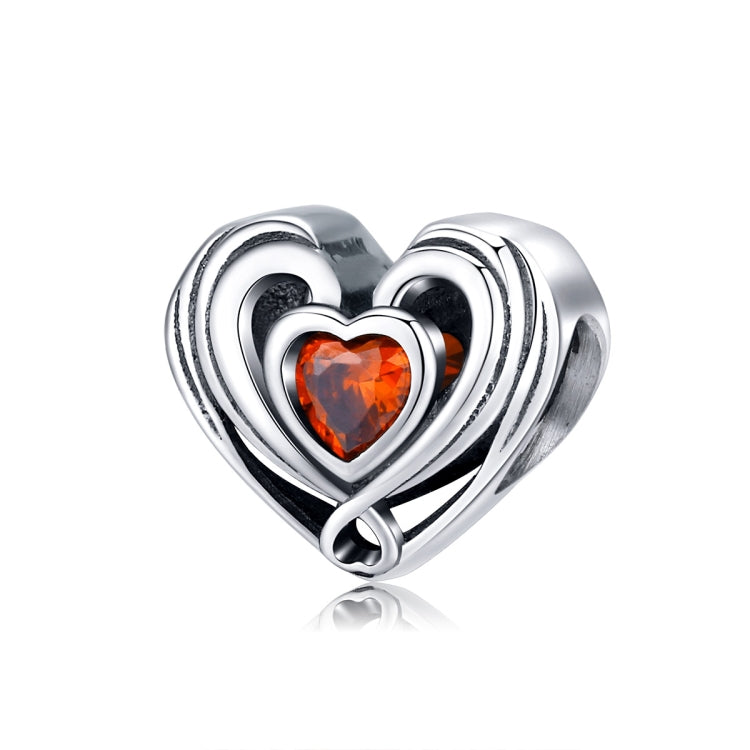 S925 Cœur en argent sterling Perles en vrac Accessoires de bracelet DIY, SCC1472