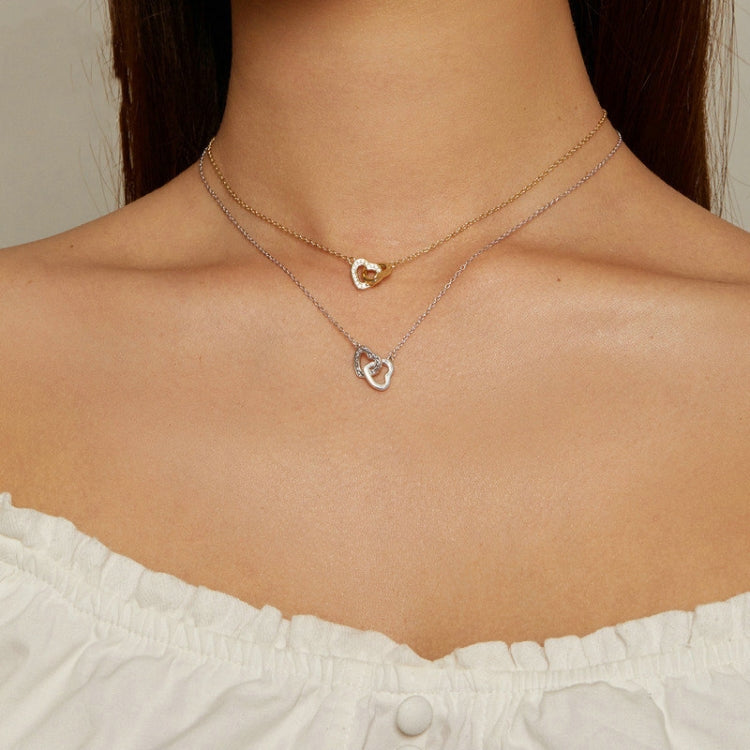 Collier femme en argent sterling S925 « Love », SCN181, SCN181 (Or)