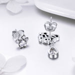 Boucles d'oreilles rétro pour femme en argent sterling S925 motif chat, SCE424