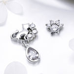 Boucles d'oreilles rétro pour femme en argent sterling S925 motif chat, SCE424
