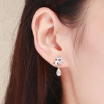 Boucles d'oreilles rétro pour femme en argent sterling S925 motif chat, SCE424