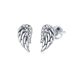 Boucles d'oreilles ailes en argent sterling S925, boucles d'oreilles fantaisie, SCE882
