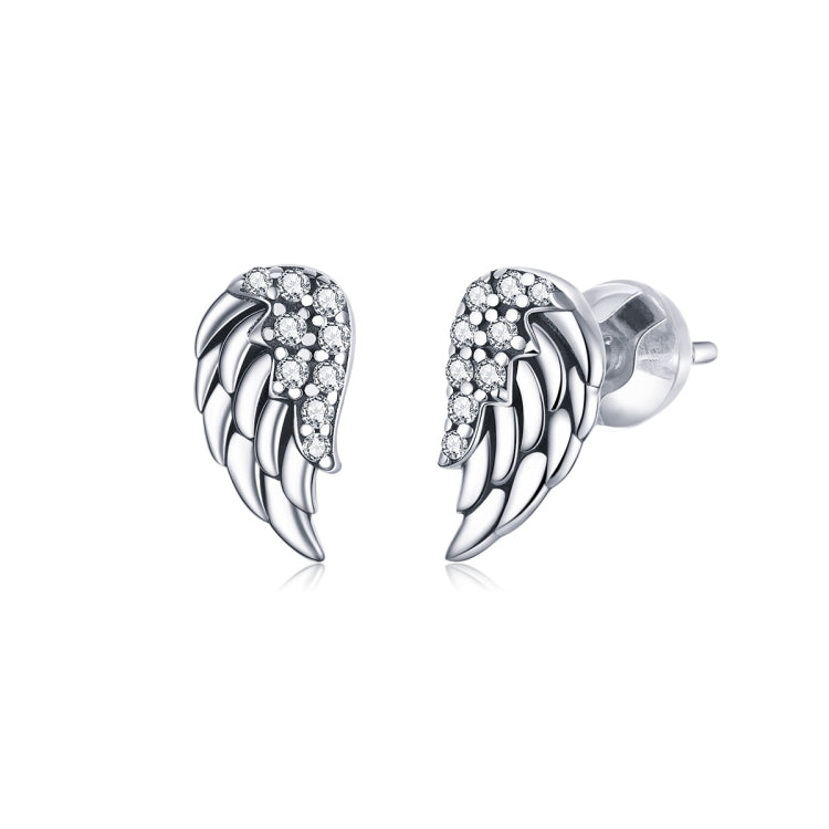 Boucles d'oreilles ailes en argent sterling S925, boucles d'oreilles fantaisie, SCE882