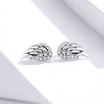 Boucles d'oreilles ailes en argent sterling S925, boucles d'oreilles fantaisie, SCE882