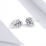 Boucles d'oreilles ailes en argent sterling S925, boucles d'oreilles fantaisie, SCE882
