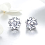 Boucles d'oreilles clous en argent sterling S925, boucles d'oreilles zircon, SCE499