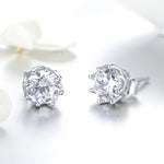 Boucles d'oreilles clous en argent sterling S925, boucles d'oreilles zircon, SCE499