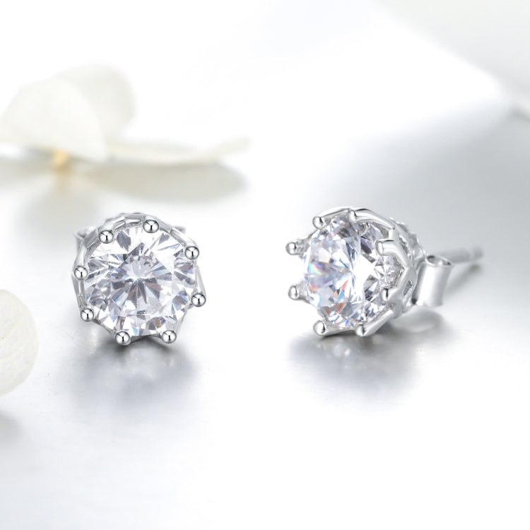 Boucles d'oreilles clous en argent sterling S925, boucles d'oreilles zircon, SCE499