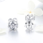 Boucles d'oreilles clous en argent sterling S925, boucles d'oreilles zircon, SCE499