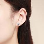 Boucles d'oreilles clous en argent sterling S925, boucles d'oreilles zircon, SCE499