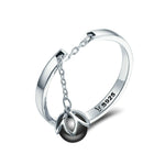 Bague en argent sterling S925 avec perle ouverte, SCR314
