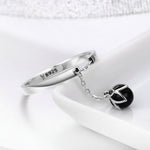 Bague en argent sterling S925 avec perle ouverte, SCR314