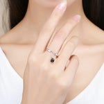 Bague en argent sterling S925 avec perle ouverte, SCR314
