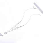 Collier en argent sterling S925 plaqué platine double couche petite étoile, couleur argent clair, SCN365