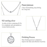 Collier en argent sterling S925 plaqué platine double couche petite étoile, couleur argent clair, SCN365