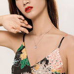 Collier en argent sterling S925 plaqué platine double couche petite étoile, couleur argent clair, SCN365