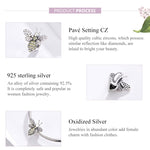 Perles en argent sterling S925, bracelet abeille DIY, accessoires de bijoux perlés, SCC1194