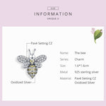 Perles en argent sterling S925, bracelet abeille DIY, accessoires de bijoux perlés, SCC1194