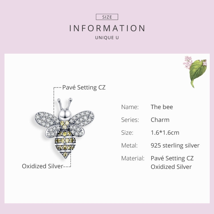 Perles en argent sterling S925, bracelet abeille DIY, accessoires de bijoux perlés, SCC1194