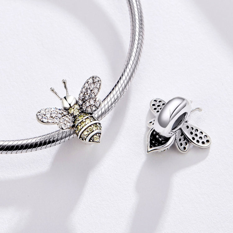 Perles en argent sterling S925, bracelet abeille DIY, accessoires de bijoux perlés, SCC1194