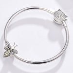 Perles en argent sterling S925, bracelet abeille DIY, accessoires de bijoux perlés, SCC1194