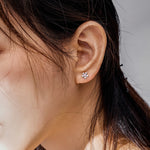 Boucles d'oreilles fleur en argent sterling S925, zircon simple et élégant, SCE784