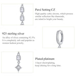 Boucles d'oreilles longues en argent sterling S925 plaqué platine avec zircon, SCE583