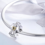 Pendentif Ange Gardien en Argent Sterling S925 avec Diamant, Bijoux Bricolage, Accessoires pour Bracelet