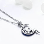 Dark Night Fairy S925 Sterling Silver Necklace With White Gold Plated and Zircon, SCN244