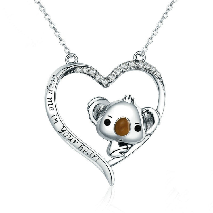 Joli collier Koala en argent sterling S925 pour femme, SCN256