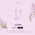 Chaîne de sécurité trèfle plaquée platine en argent sterling S925, accessoires de bracelet DIY, SCC1261