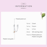Chaîne de sécurité trèfle plaquée platine en argent sterling S925, accessoires de bracelet DIY, SCC1261