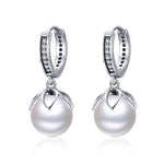 Boucles d'oreilles rondes en coquillage, simples, pour femmes, en argent, SCE482