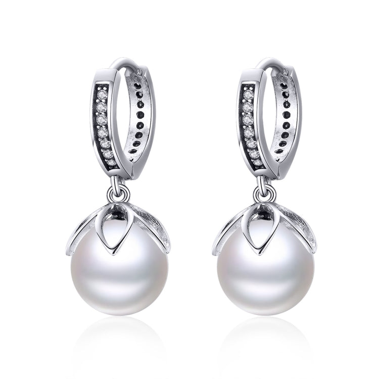 Boucles d'oreilles rondes en coquillage, simples, pour femmes, en argent, SCE482