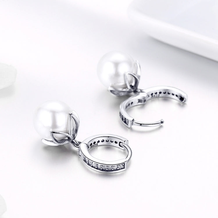 Boucles d'oreilles rondes en coquillage, simples, pour femmes, en argent, SCE482