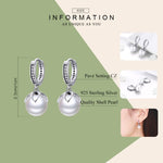 Boucles d'oreilles rondes en coquillage, simples, pour femmes, en argent, SCE482