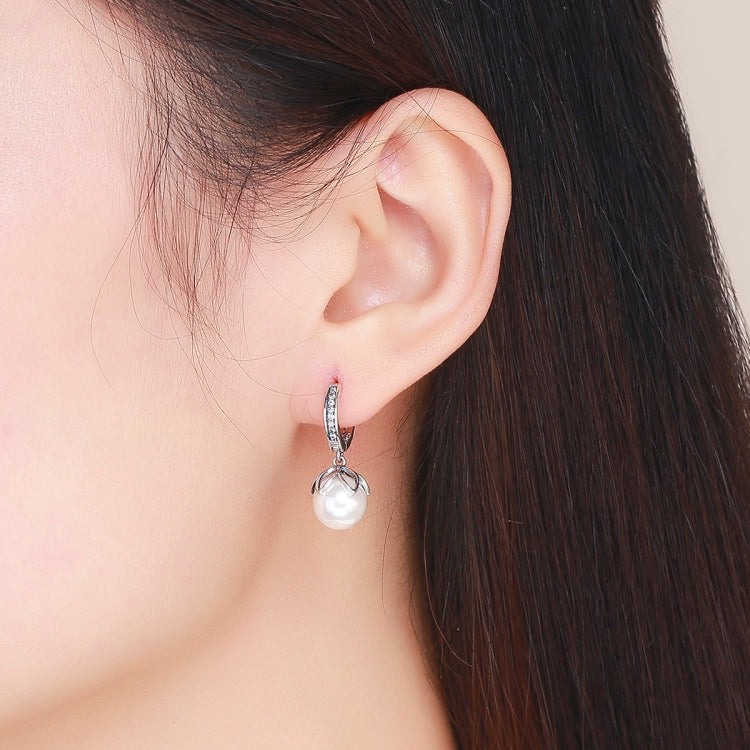 Boucles d'oreilles rondes en coquillage, simples, pour femmes, en argent, SCE482