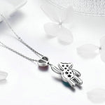 Collier Ours Mignon en Argent Sterling S925 Plaqué Or Rose avec Zircon, SCN271