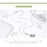 Collier Ours Mignon en Argent Sterling S925 Plaqué Or Rose avec Zircon, SCN271