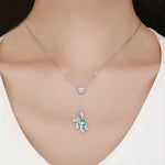 Collier Ours Mignon en Argent Sterling S925 Plaqué Or Rose avec Zircon, SCN271