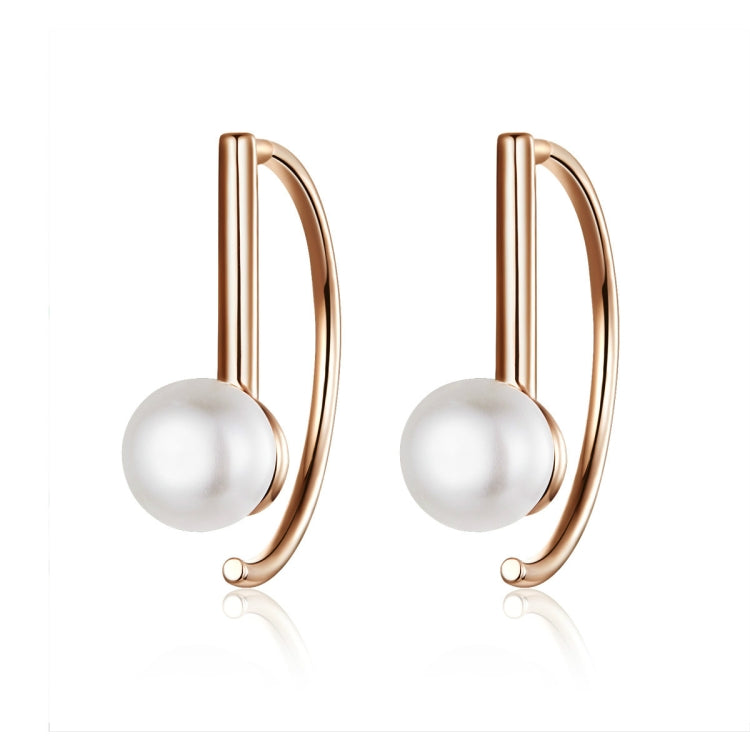 Boucles d'oreilles simples en argent sterling S925, perles coquillages, or rose, blanc