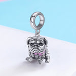 Accessoire de bracelet perlé avec pendentif Bouledogue en argent sterling S925, SCC552