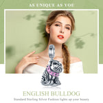 Accessoire de bracelet perlé avec pendentif Bouledogue en argent sterling S925, SCC552