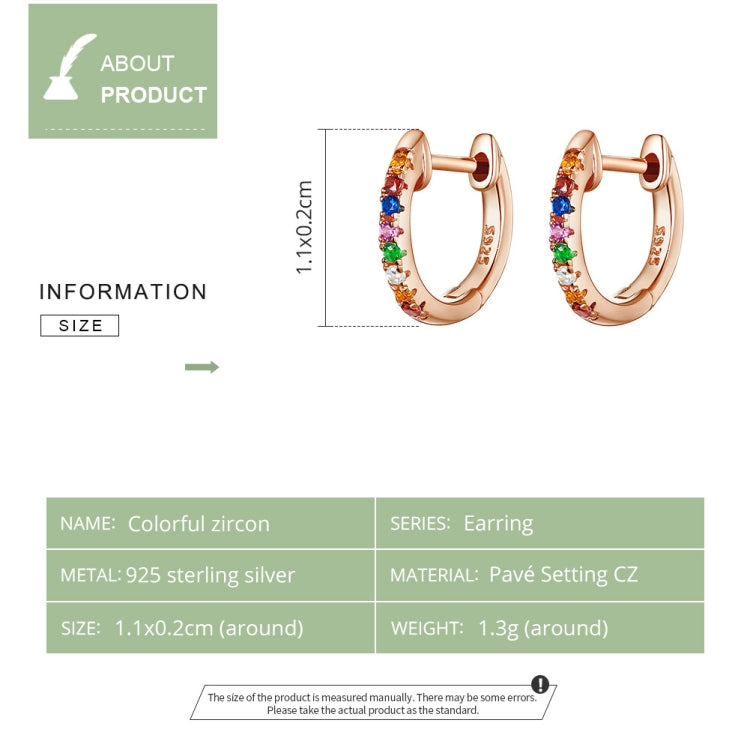 Boucles d'oreilles arc-en-ciel en argent sterling S925, boucles d'oreilles en zircon, or rose, or, blanc