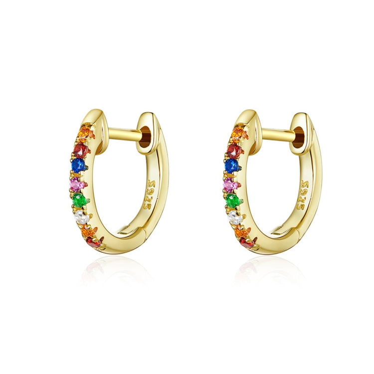 Boucles d'oreilles arc-en-ciel en argent sterling S925, boucles d'oreilles en zircon, or rose, or, blanc
