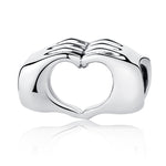 Breloque Coeur-à-cœur Mains Jointes pour Bracelet DIY, en Argent Sterling S925, SCC125