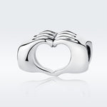 Breloque Coeur-à-cœur Mains Jointes pour Bracelet DIY, en Argent Sterling S925, SCC125