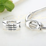 Breloque Coeur-à-cœur Mains Jointes pour Bracelet DIY, en Argent Sterling S925, SCC125